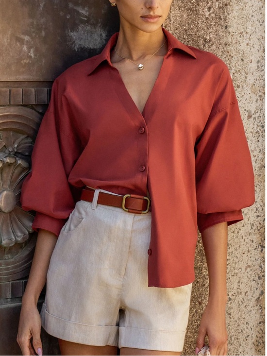 Brochu Walker Tops - Brochu Walker The Kate Shirt White Relaxed Button-Front Shirt in Tuscany Small